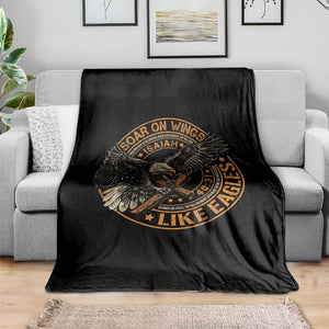 Soar On Wings Like Eagles Christian Throw Blanket Isaiah 40 31 Bible Verse TS11 Print Your Wear