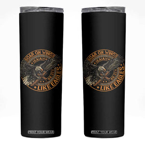 Soar On Wings Like Eagles Christian Skinny Tumbler Isaiah 40 31 Bible Verse TS11 Black Print Your Wear