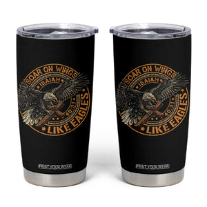 Soar On Wings Like Eagles Christian Tumbler Cup Isaiah 40 31 Bible Verse TS11 Black Print Your Wear
