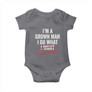 Boy Dad Baby Onesie I Am A Grown Man I Do What My Son Wants Fathers Day TS11 Charcoal Print Your Wear