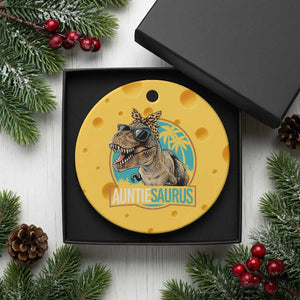 Auntiesaurus Funny Dinosaur Aunt Ceramic Ornament Family Matching TS11 1pc Yellow Cheese Print Your Wear