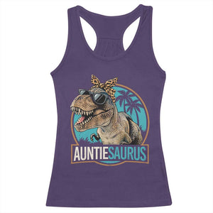 Auntiesaurus Funny Dinosaur Aunt Racerback Tank Top Family Matching TS11 Purple Print Your Wear