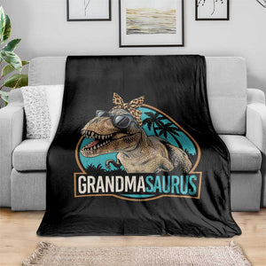 Grandmasaurus Funny Dinosaur Grandma Throw Blanket Family Matching TS11 Print Your Wear