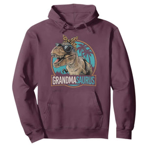 Grandmasaurus Funny Dinosaur Grandma Hoodie Family Matching TS11 Maroon Print Your Wear