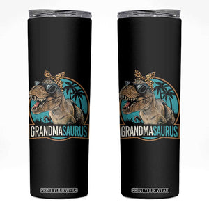 Grandmasaurus Funny Dinosaur Grandma Skinny Tumbler Family Matching TS11 Black Print Your Wear