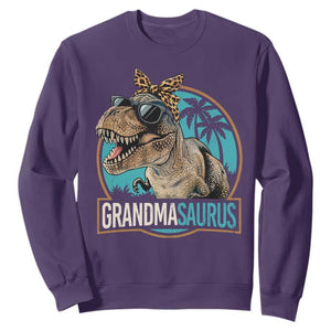 Grandmasaurus Funny Dinosaur Grandma Sweatshirt Family Matching TS11 Purple Print Your Wear