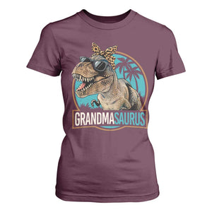 Grandmasaurus Funny Dinosaur Grandma T Shirt For Women Family Matching TS11 Maroon Print Your Wear