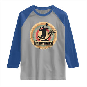 Beach Volleyball Raglan Shirt Sandy Balls Team Player Volleyball Coach TS11 Sport Gray Royal Print Your Wear