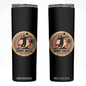 Beach Volleyball Skinny Tumbler Sandy Balls Team Player Volleyball Coach TS11 Black Print Your Wear