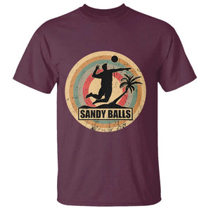 Beach Volleyball T Shirt Sandy Balls Team Player Volleyball Coach TS11 Maroon Print Your Wear