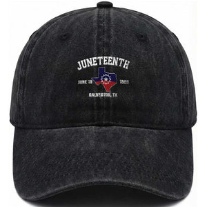 Juneteenth Galveston Texas Washed Cotton Baseball Cap Juneteenth Flag African American History