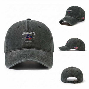 Juneteenth Galveston Texas Washed Cotton Baseball Cap Juneteenth Flag African American History