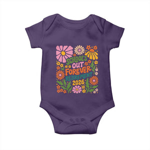 Schools Out Forever Retirement 2026 Baby Onesie Retired Teacher Summer Retro Floral TS11 Purple Print Your Wear