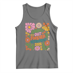 Schools Out Forever Retirement 2026 Tank Top Retired Teacher Summer Retro Floral TS11 Black Heather Print Your Wear