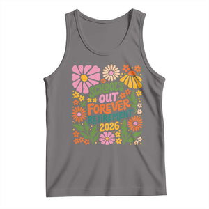 Schools Out Forever Retirement 2026 Tank Top Retired Teacher Summer Retro Floral TS11 Deep Heather Print Your Wear