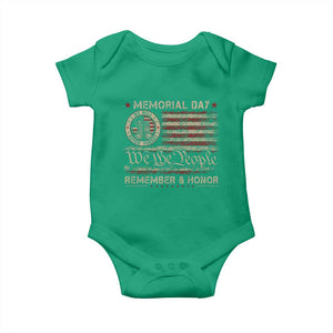 Memorial Day Baby Onesie Remember And Honor Red Poppy Flower Military Veteran TS11 Irish Green Print Your Wear