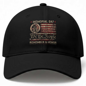 Memorial Day Baseball Cap Remember And Honor Red Poppy Flower Military Veteran TS11 Print Your Wear