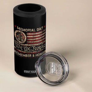 Memorial Day 4 in 1 Can Cooler Tumbler Remember And Honor Red Poppy Flower Military Veteran TS11 Print Your Wear