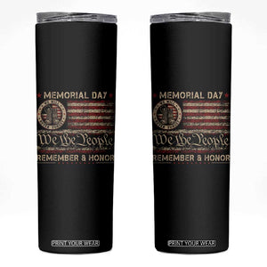 Memorial Day Skinny Tumbler Remember And Honor Red Poppy Flower Military Veteran TS11 Black Print Your Wear