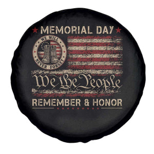 Memorial Day Spare Tire Cover Remember And Honor Red Poppy Flower Military Veteran TS11 Print Your Wear