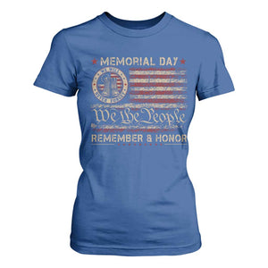 Memorial Day T Shirt For Women Remember And Honor Red Poppy Flower Military Veteran TS11 Royal Blue Print Your Wear