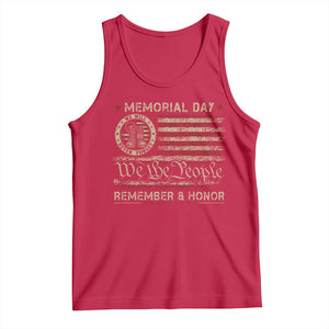 Memorial Day Tank Top Remember And Honor Red Poppy Flower Military Veteran TS11 Red Print Your Wear