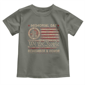 Memorial Day Toddler T Shirt Remember And Honor Red Poppy Flower Military Veteran TS11 Military Green Print Your Wear
