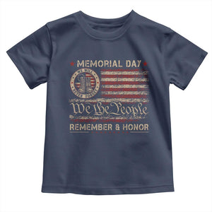 Memorial Day Toddler T Shirt Remember And Honor Red Poppy Flower Military Veteran TS11 Navy Print Your Wear
