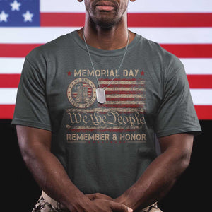 Memorial Day T Shirt Remember And Honor Red Poppy Flower Military Veteran TS11 Dark Heather Print Your Wear