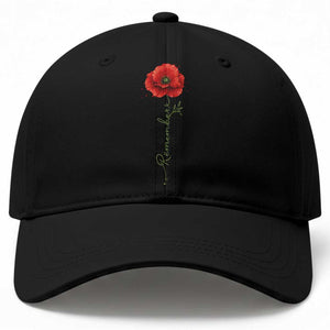 Remember Memorial Day Red Poppy Veteran Military Army Baseball Cap TS11 Print Your Wear