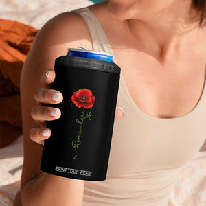 Remember Memorial Day Red Poppy Veteran Military Army 4 in 1 Can Cooler Tumbler TS11 Print Your Wear
