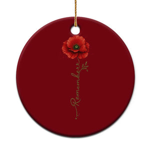 Remember Memorial day Red Poppy Veteran Military Army Ceramic Ornament TS11 1pc Red Print Your Wear