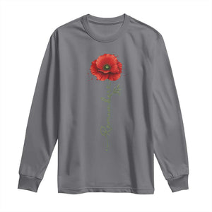 Remember Memorial Day Red Poppy Veteran Military Army Long Sleeve Shirt TS11 Charcoal Print Your Wear