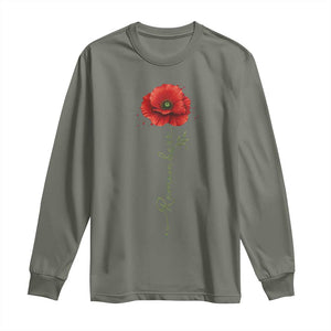 Remember Memorial Day Red Poppy Veteran Military Army Long Sleeve Shirt TS11 Military Green Print Your Wear
