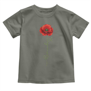 Remember Memorial Day Red Poppy Veteran Military Army Toddler T Shirt TS11 Military Green Print Your Wear