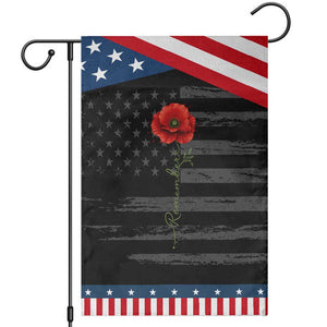 Remember Memorial day Red Poppy Veteran Military Army Patriotic Garden Flag TS11 Distressed Black Blue Print Your Wear