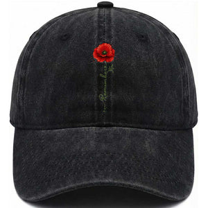 Remember Memorial Day Red Poppy Veteran Military Army Washed Cotton Baseball Cap TS11 Print Your Wear