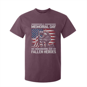Memorial Day T Shirt For Kid Remembering Our Fallen Heroes Veteran Day American Flag TS11 Maroon Print Your Wear