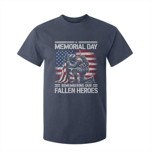 Memorial Day T Shirt For Kid Remembering Our Fallen Heroes Veteran Day American Flag TS11 Navy Print Your Wear