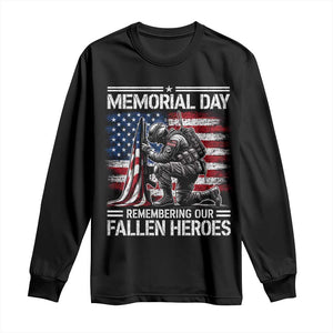 Memorial Day Long Sleeve Shirt Remembering Our Fallen Heroes Veteran Day American Flag TS11 Black Print Your Wear
