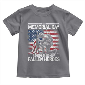 Memorial Day Toddler T Shirt Remembering Our Fallen Heroes Veteran Day American Flag TS11 Charcoal Print Your Wear