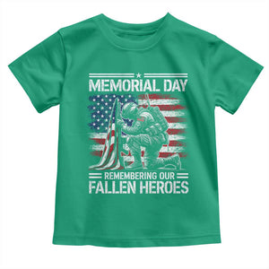 Memorial Day Toddler T Shirt Remembering Our Fallen Heroes Veteran Day American Flag TS11 Irish Green Print Your Wear