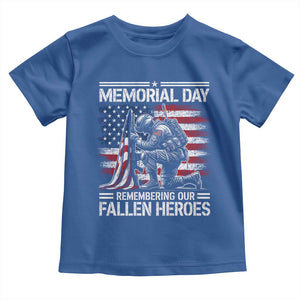 Memorial Day Toddler T Shirt Remembering Our Fallen Heroes Veteran Day American Flag TS11 Royal Blue Print Your Wear