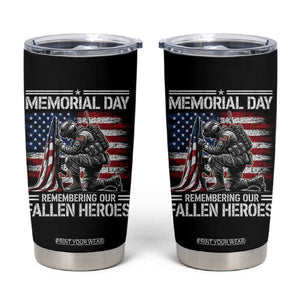 Memorial Day Tumbler Cup Remembering Our Fallen Heroes Veteran Day American Flag TS11 Black Print Your Wear