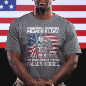 Memorial Day T Shirt Remembering Our Fallen Heroes Veteran Day American Flag TS11 Charcoal Print Your Wear