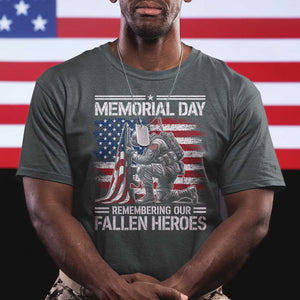 Memorial Day T Shirt Remembering Our Fallen Heroes Veteran Day American Flag TS11 Dark Heather Print Your Wear