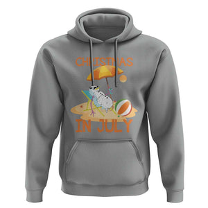Funny Christmas In July Hoodie Snowman Summer Vacation Cocktails Beach TS11 Sport Gray Print Your Wear