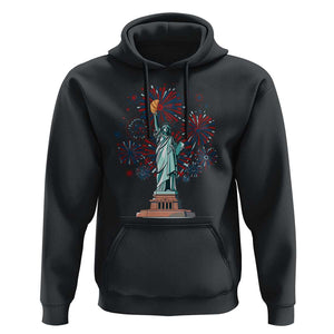 Funny America France Heritage Month Hoodie Statue of Liberty With Croissant TS11 Black Print Your Wear