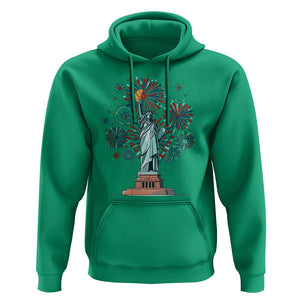 Funny America France Heritage Month Hoodie Statue of Liberty With Croissant TS11 Irish Green Print Your Wear