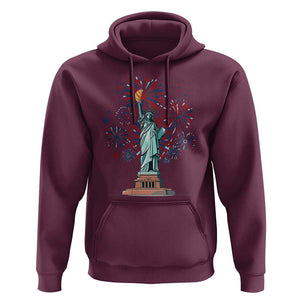 Funny America France Heritage Month Hoodie Statue of Liberty With Croissant TS11 Maroon Print Your Wear